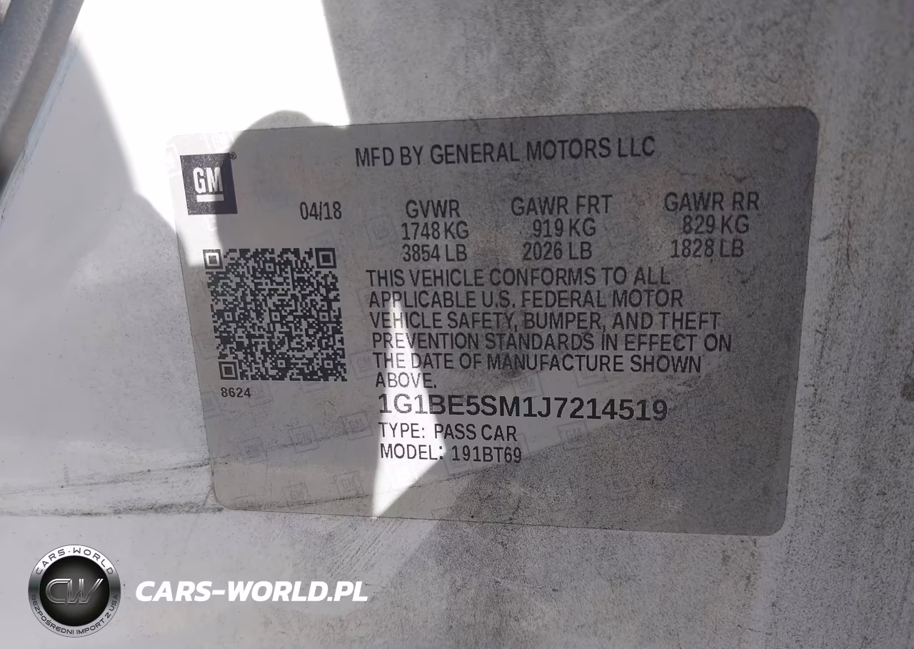 2018 Chevrolet Cruze Lt Auto VIN:1G1BE5SM1J7214519 - 9