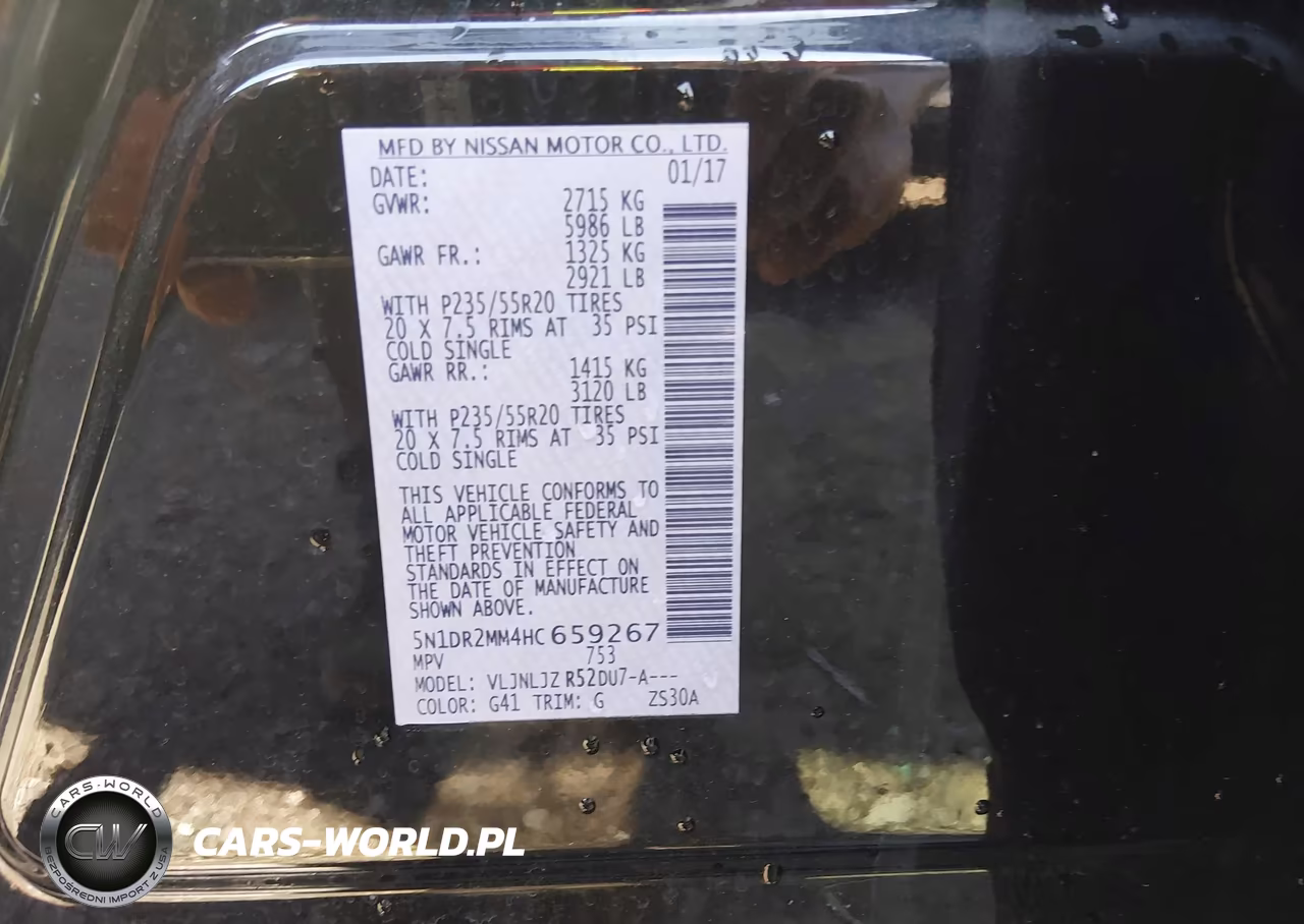 2017 Nissan Pathfinder Platinum VIN:5N1DR2MM4HC659267 - 9