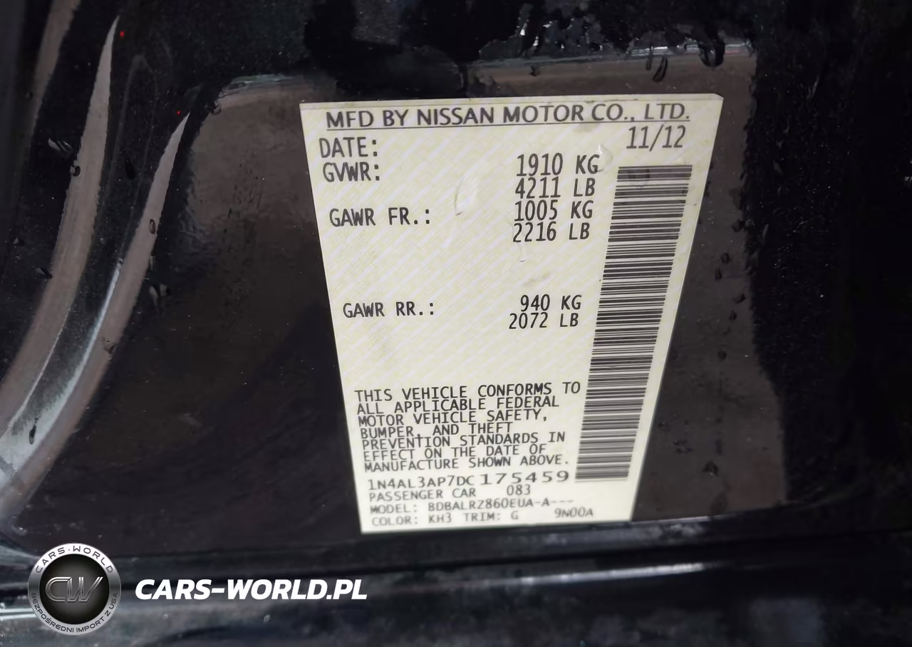 2013 Nissan Altima 2.5 S VIN:1N4AL3AP7DC175459 - 9