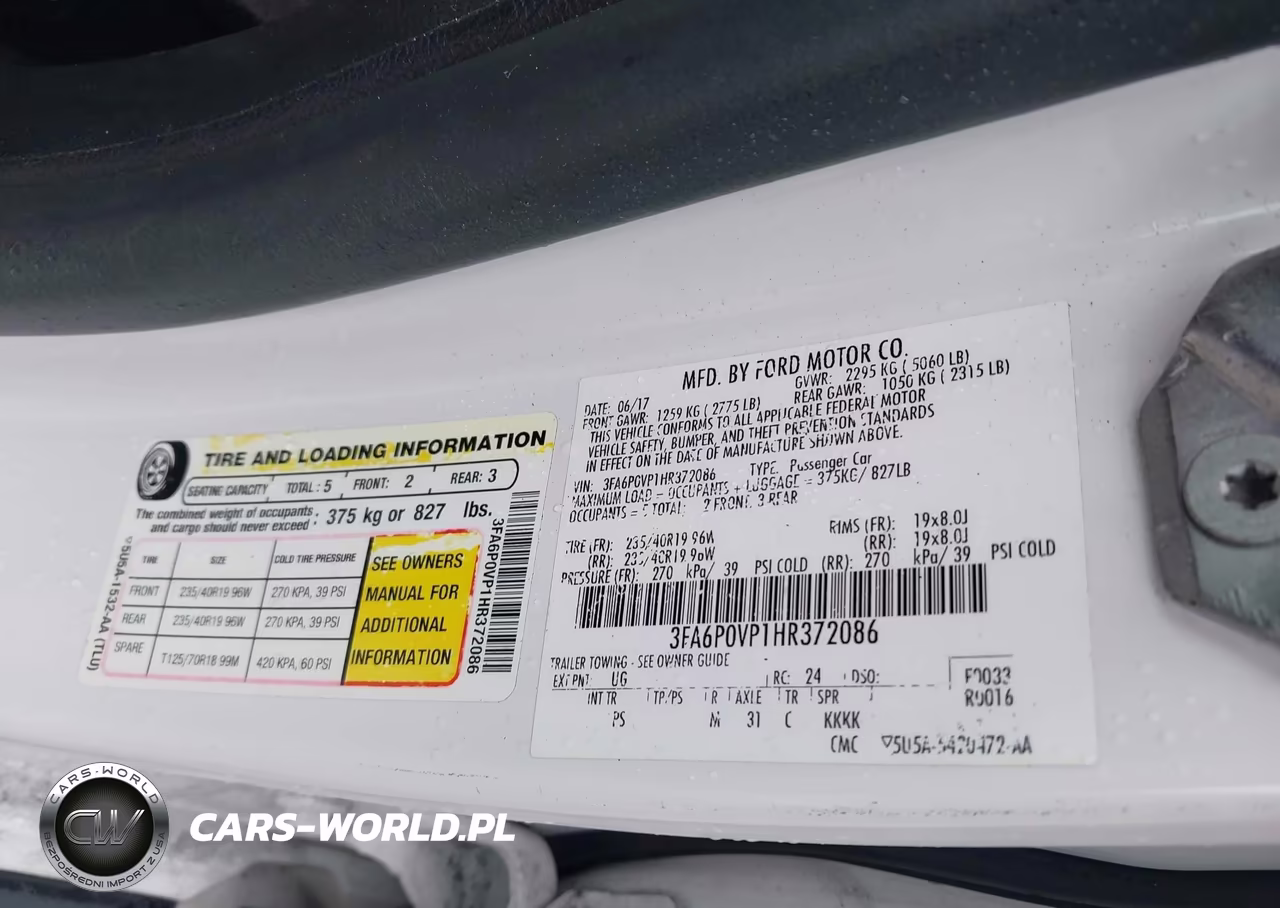 2017 Ford Fusion Sport VIN:3FA6P0VP1HR372086 - 9
