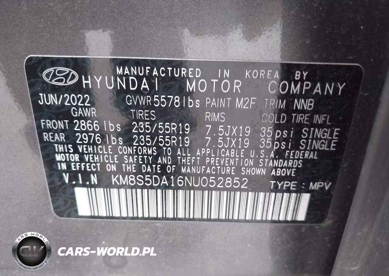 2022 Hyundai Santa Fe Hybrid Limited VIN:KM8S5DA16NU052852 - 9