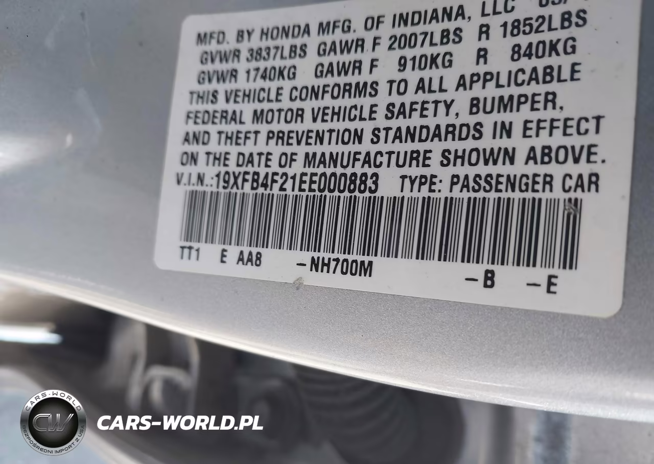 2014 Honda Civic Hybrid VIN:19XFB4F21EE000883 - 9