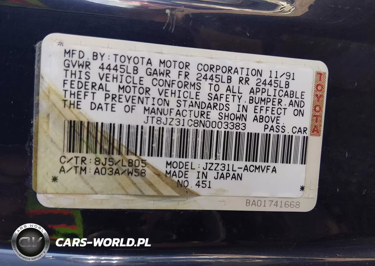 1992 Lexus Sc 300 VIN:JT8JZ31C8N0003383 - 9