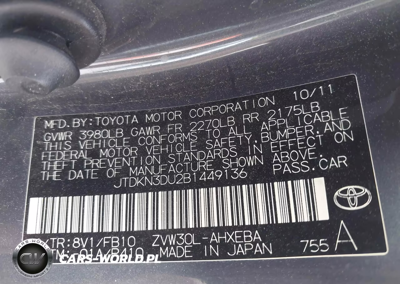 2011 Toyota Prius Two VIN:JTDKN3DU2B1449136 - 9