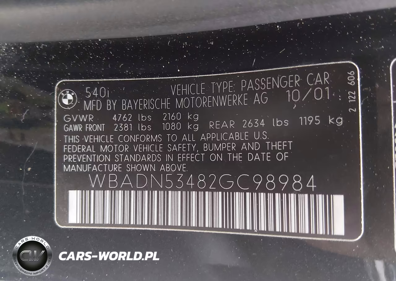 2002 BMW 540I VIN:WBADN53482GC98984 - 9