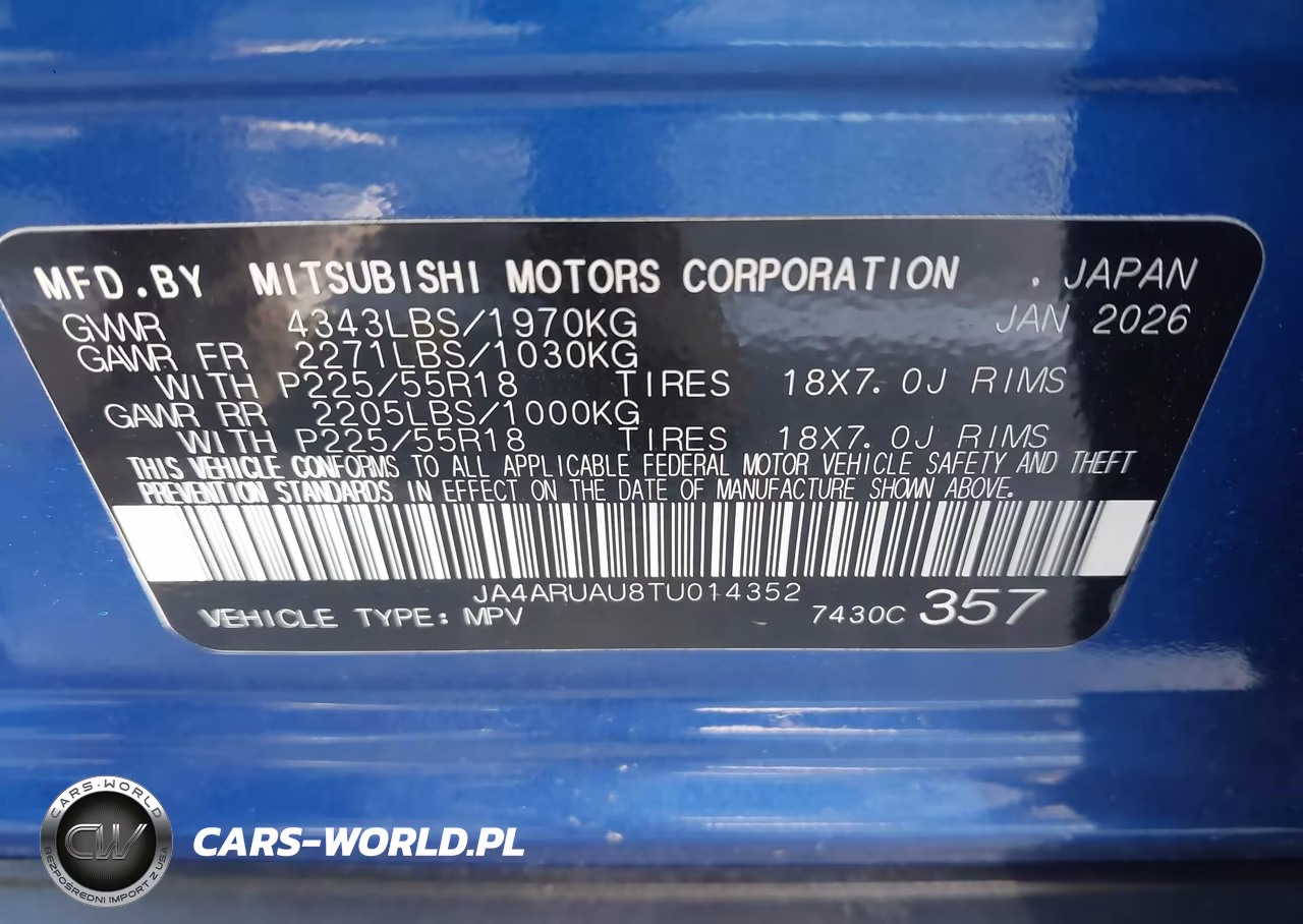 2026 Mitsubishi Outlander Sport 2.0 Es-2.0 Le-2.0 Ralliart-2.0 S-2.0 Se-2.0 Trail Edition VIN:JA4ARUAU8TU014352 - 9