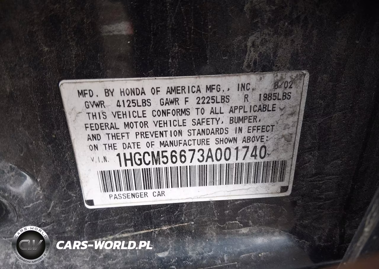 2003 Honda Accord 2.4 Ex VIN:1HGCM56673A001740 - 9