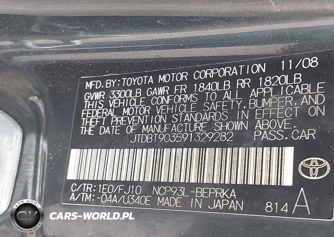 2009 Toyota Yaris VIN:JTDBT903591329282 - 9