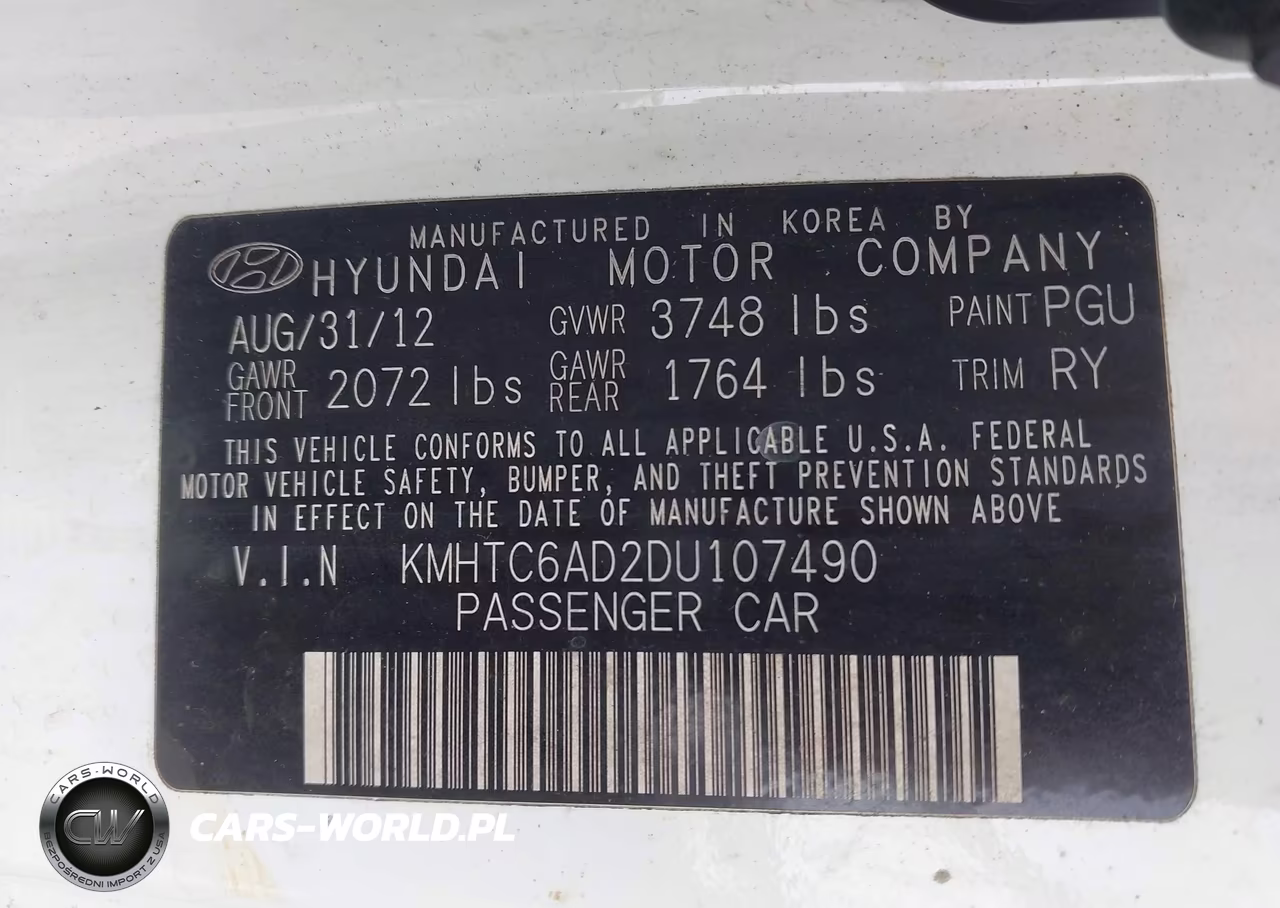 2013 Hyundai Veloster Base W-Gray VIN:KMHTC6AD2DU107490 - 9