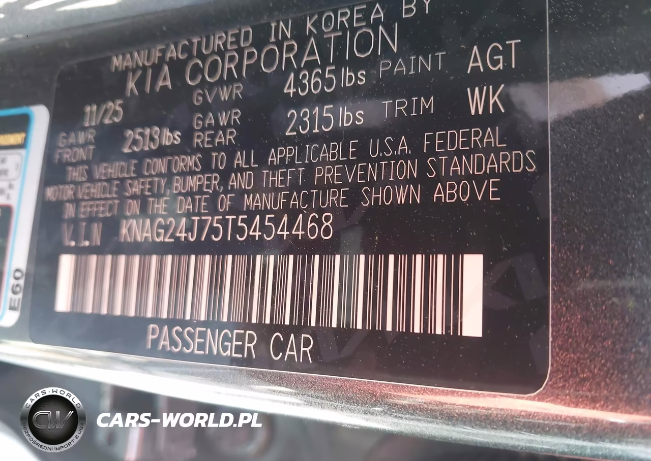 2026 Kia K5 Lxs Fwd VIN:KNAG24J75T5454468 - 9