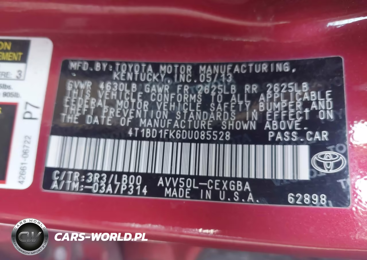2013 Toyota Camry Hybrid Xle VIN:4T1BD1FK6DU085528 - 9