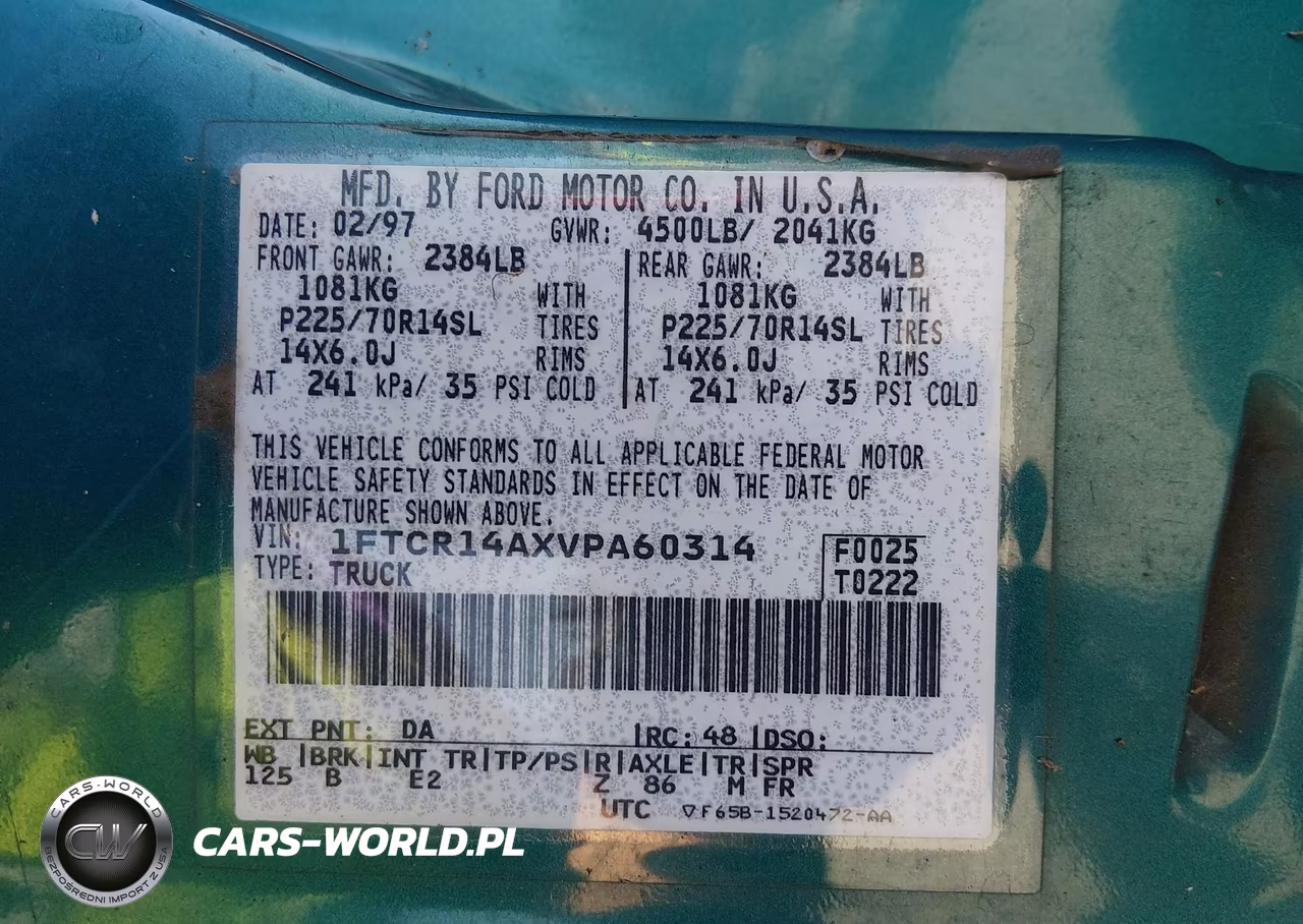 1997 Ford Ranger Xl-Xlt VIN:1FTCR14AXVPA60314 - 9