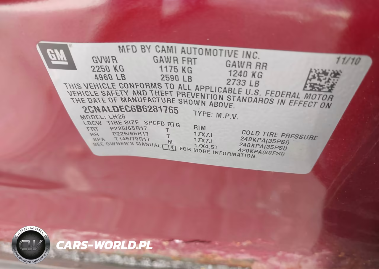 2011 Chevrolet Equinox 1Lt VIN:2CNALDEC6B6281765 - 9