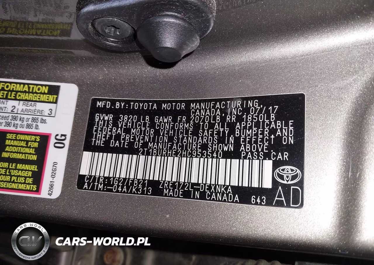 2017 Toyota Corolla Le VIN:2T1BURHE2HC953540 - 9