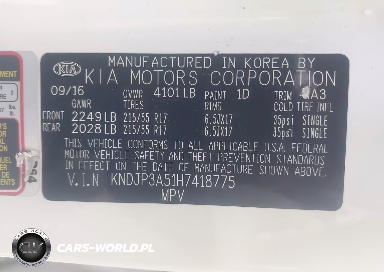 2017 Kia Soul + VIN:KNDJP3A51H7418775 - 9