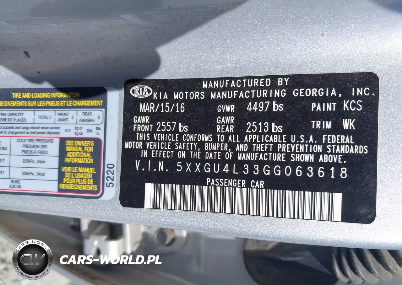 2016 Kia Optima Ex VIN:5XXGU4L33GG063618 - 9