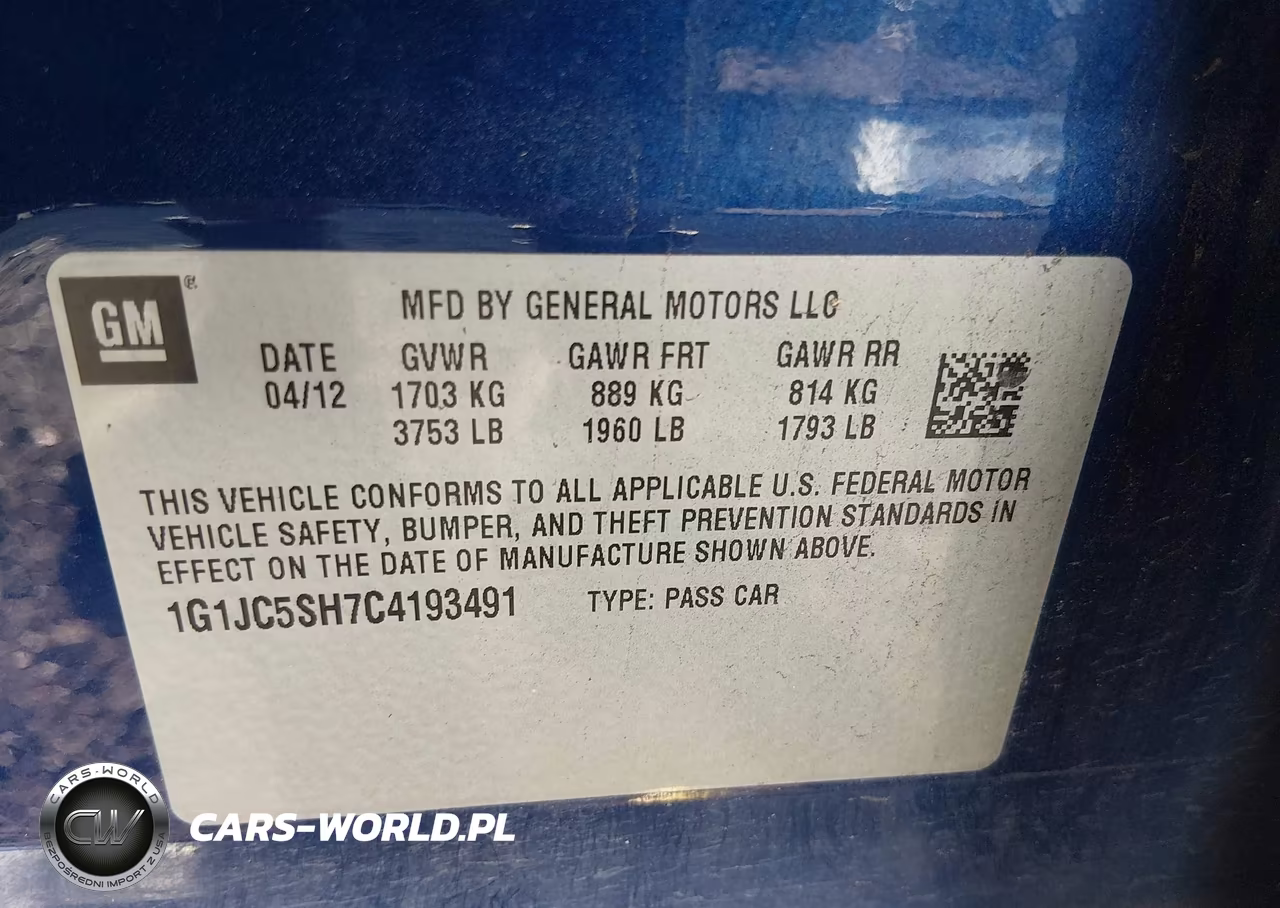 2012 Chevrolet Sonic 2Lt VIN:1G1JC5SH7C4193491 - 9