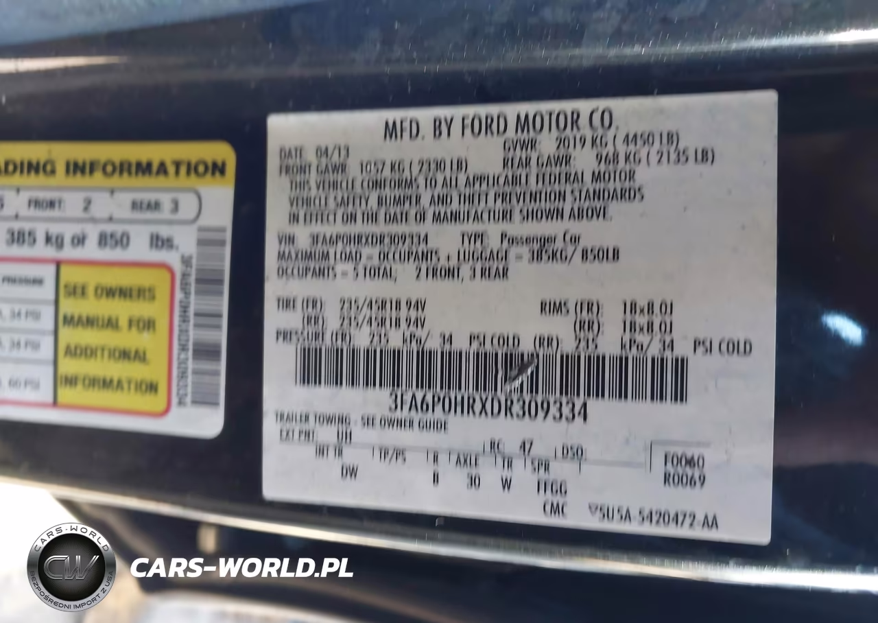 2013 Ford Fusion Se VIN:3FA6P0HRXDR309334 - 9