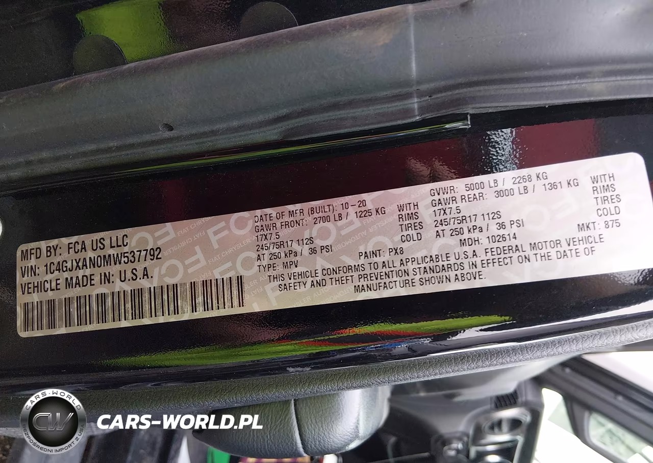 2021 Jeep Wrangler Sport S 4X4 VIN:1C4GJXAN0MW537792 - 9