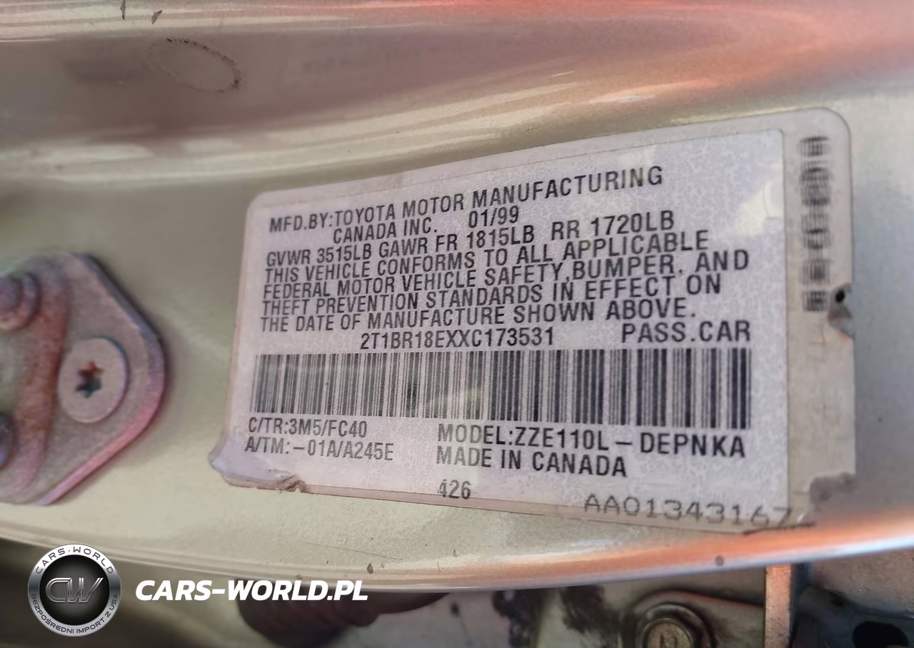 1999 Toyota Corolla Le VIN:2T1BR18EXXC173531 - 9