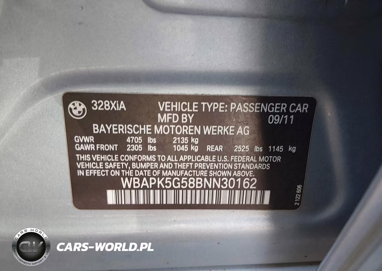 2011 BMW 328I xDrive VIN:WBAPK5G58BNN30162 - 9