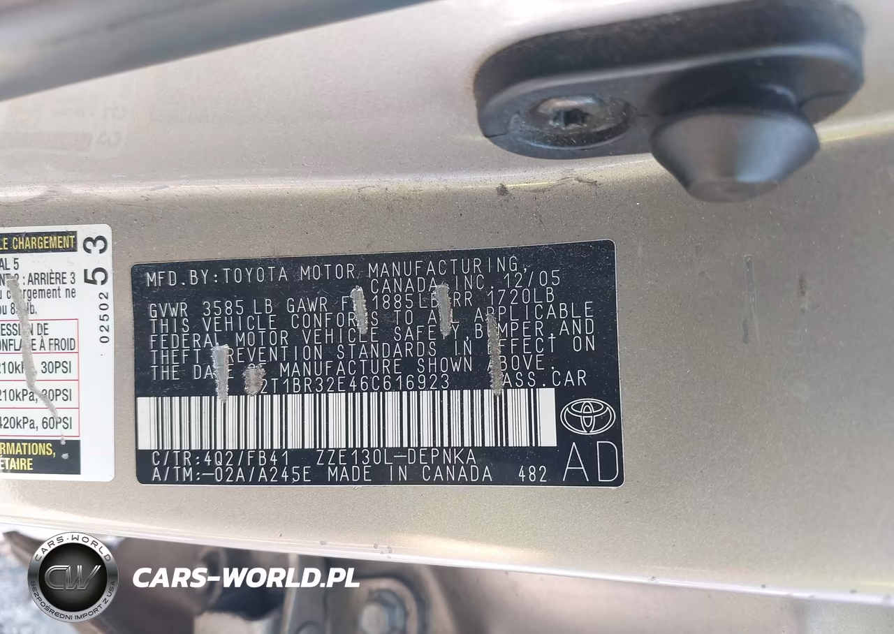 2006 Toyota Corolla Le VIN:2T1BR32E46C616923 - 9