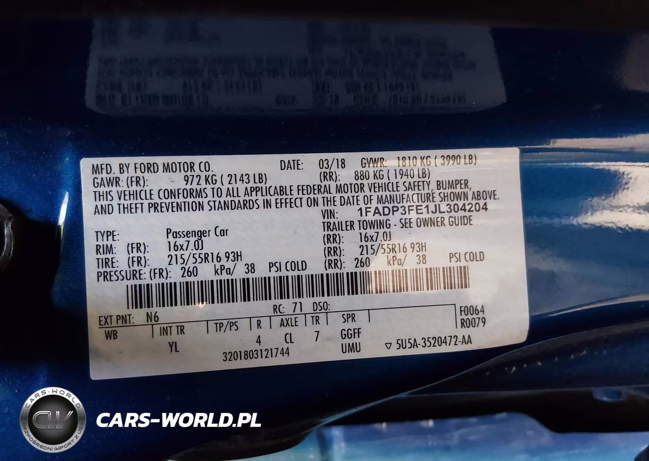 2018 Ford Focus Se VIN:1FADP3FE1JL304204 - 9