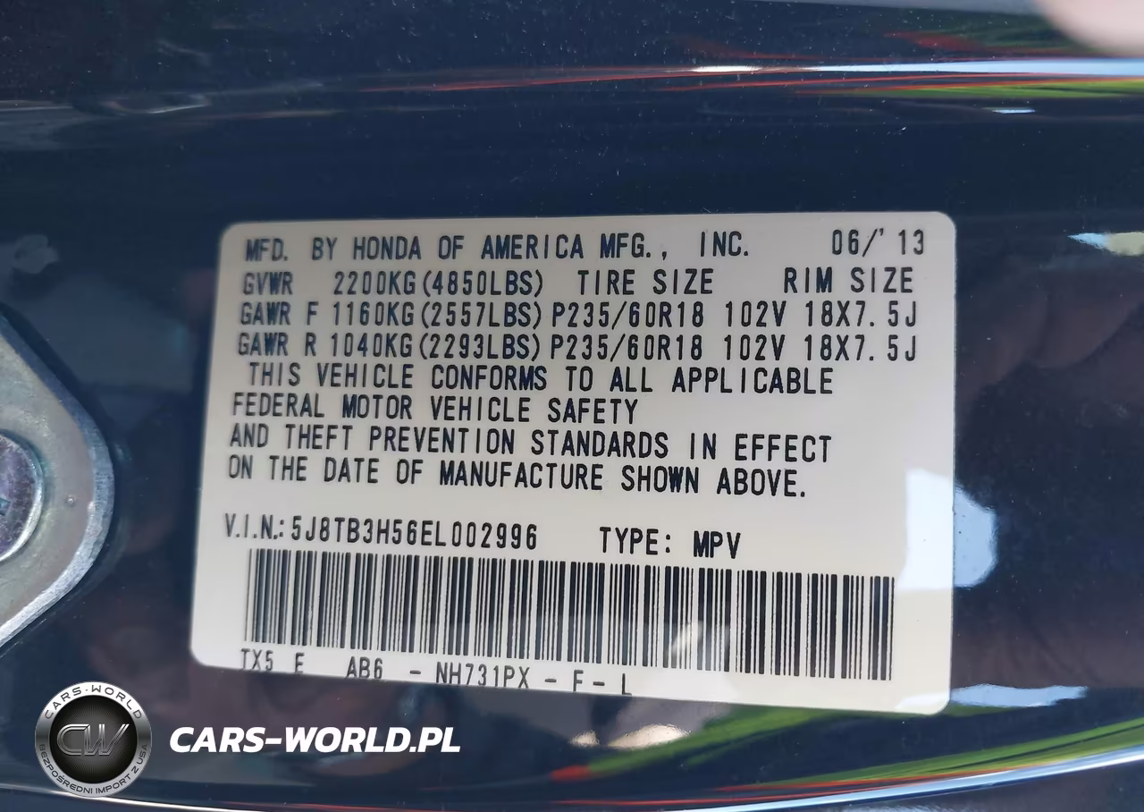 2014 Acura Rdx VIN:5J8TB3H56EL002996 - 9