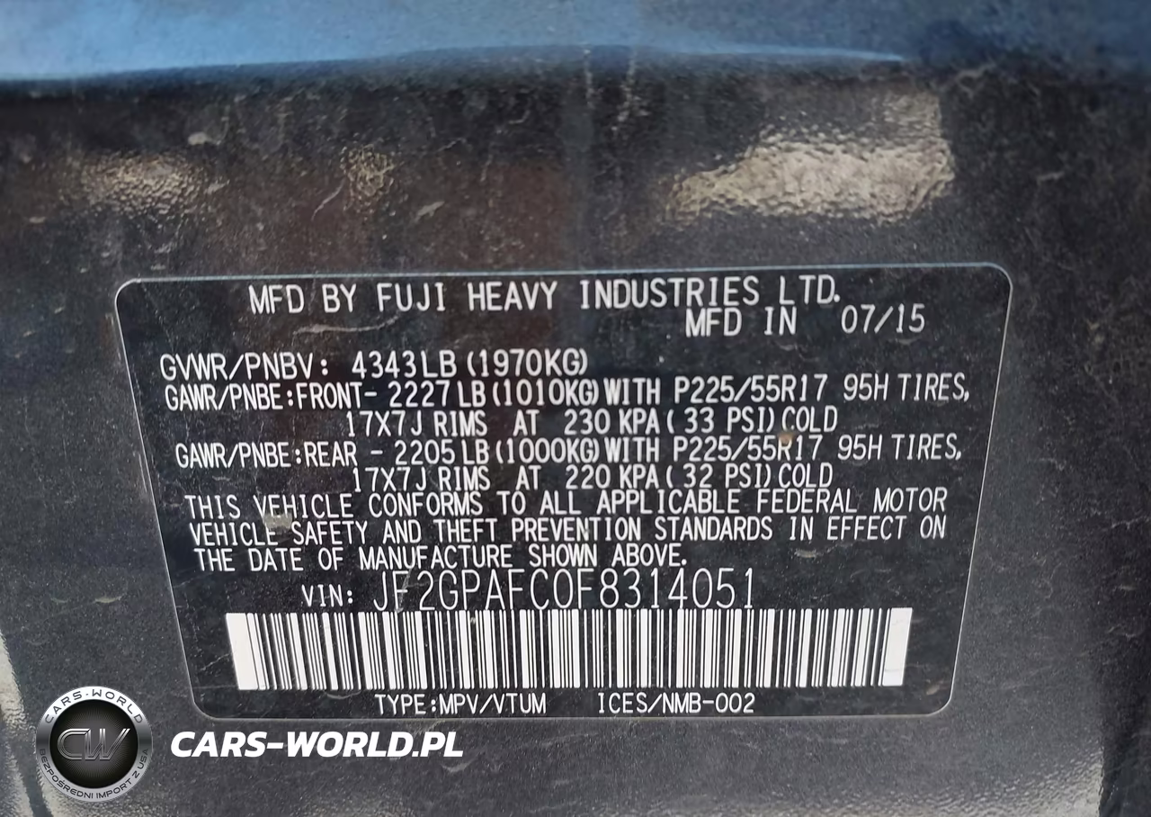 2015 Subaru Xv Crosstrek 2.0I Premium VIN:JF2GPAFC0F8314051 - 9