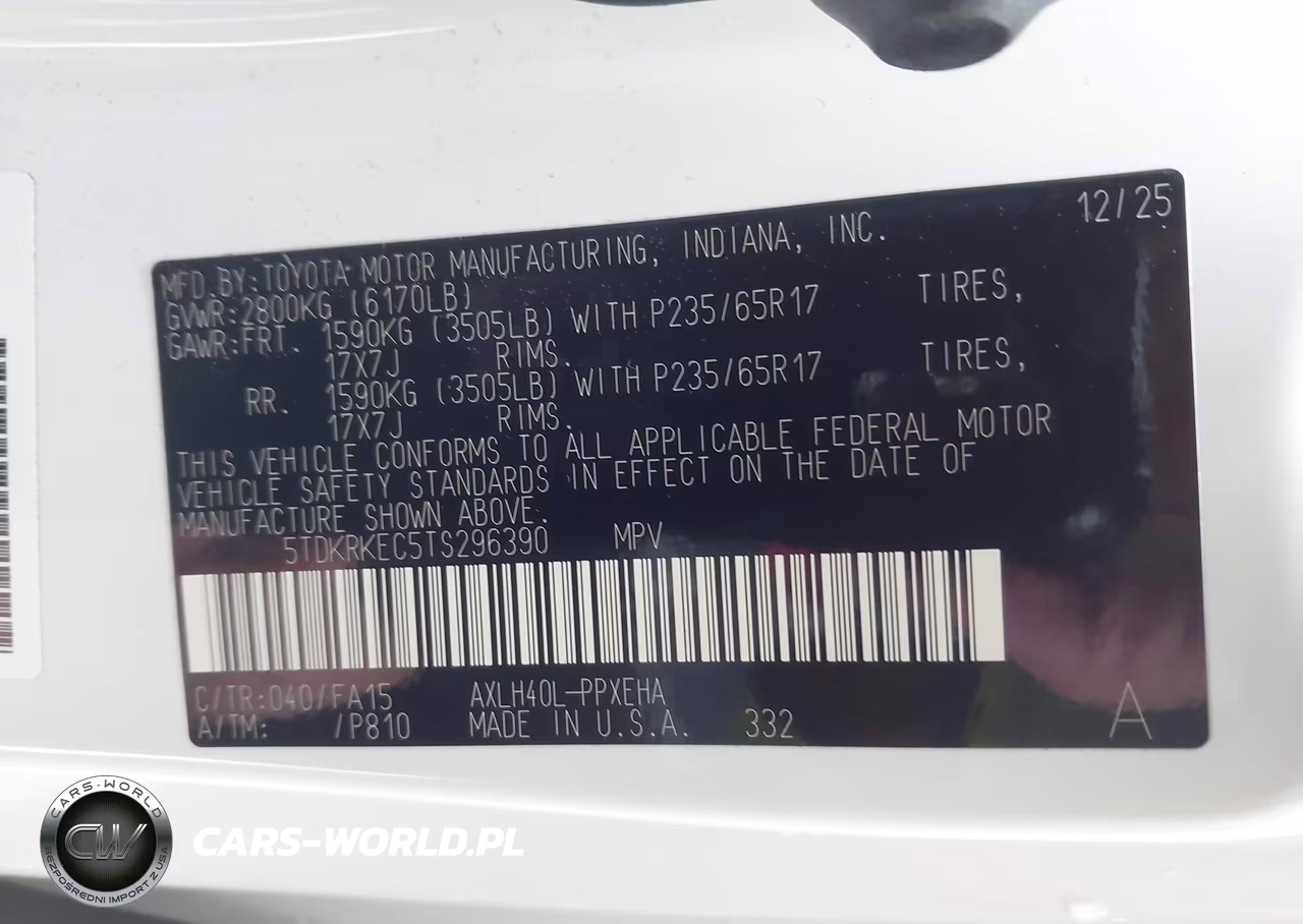 2026 Toyota Sienna Le VIN:5TDKRKEC5TS296390 - 9