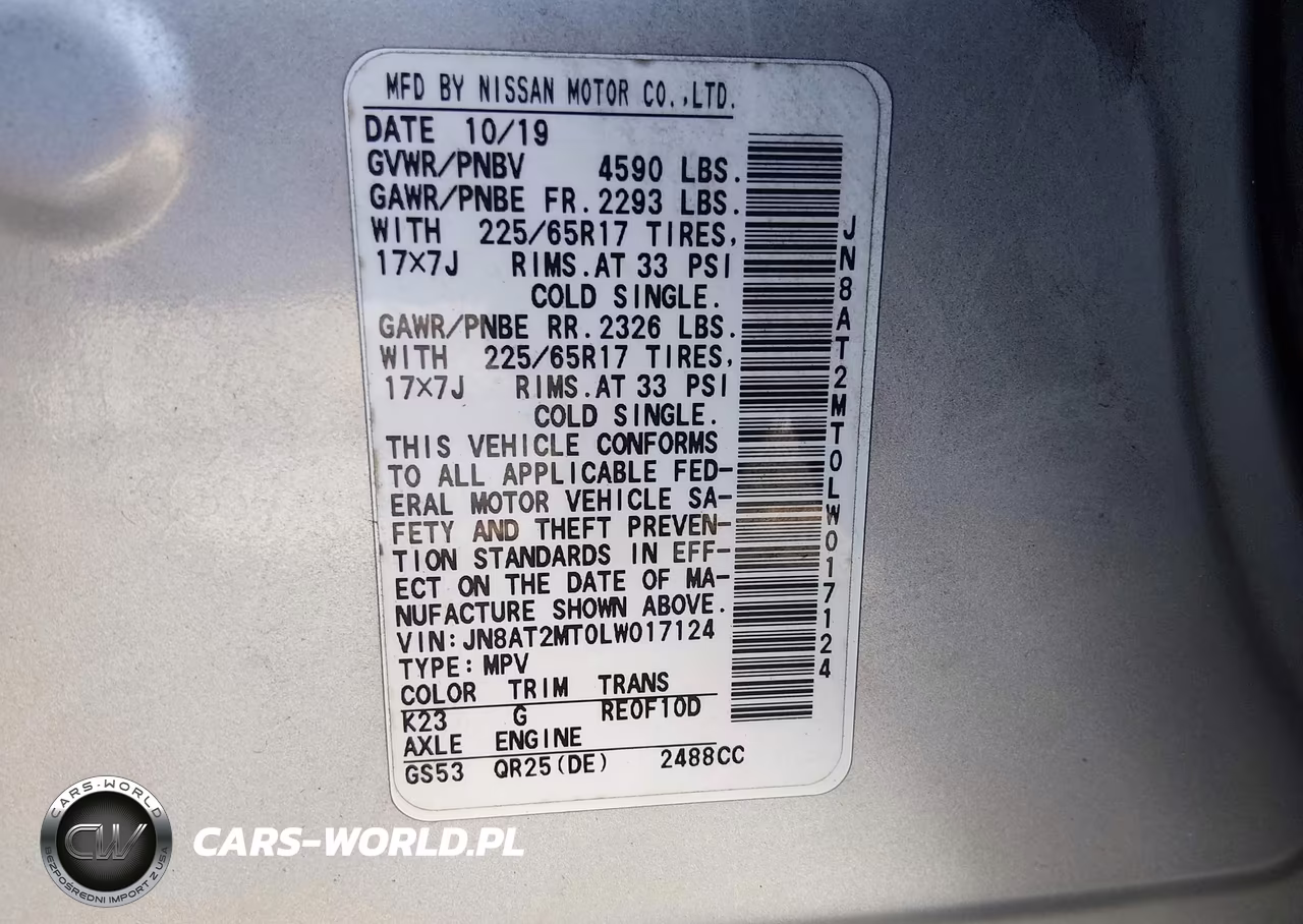 2020 Nissan Rogue Sv Fwd VIN:JN8AT2MT0LW017124 - 9