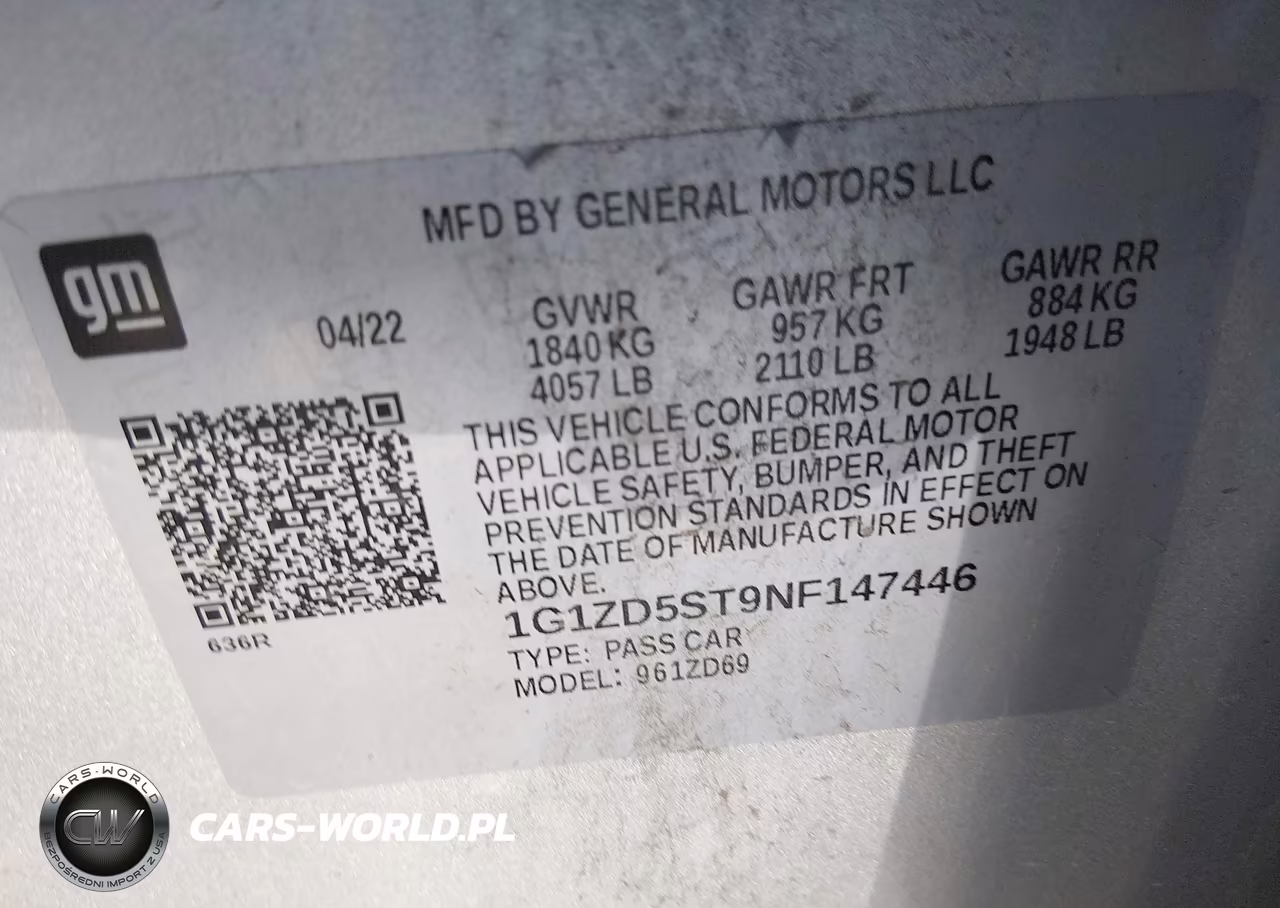 2022 Chevrolet Malibu Fwd Lt VIN:1G1ZD5ST9NF147446 - 9