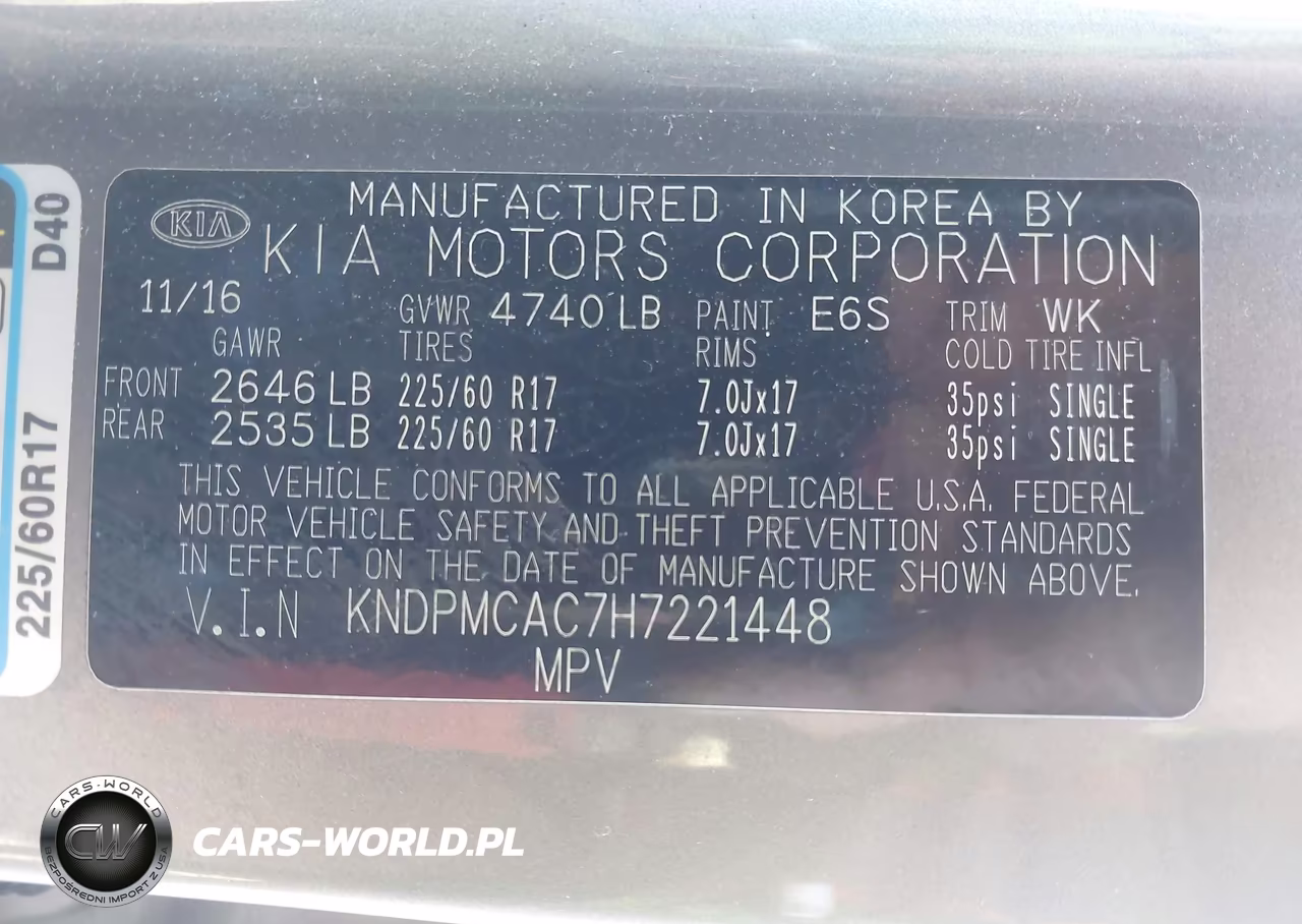 2017 Kia Sportage Lx VIN:KNDPMCAC7H7221448 - 9