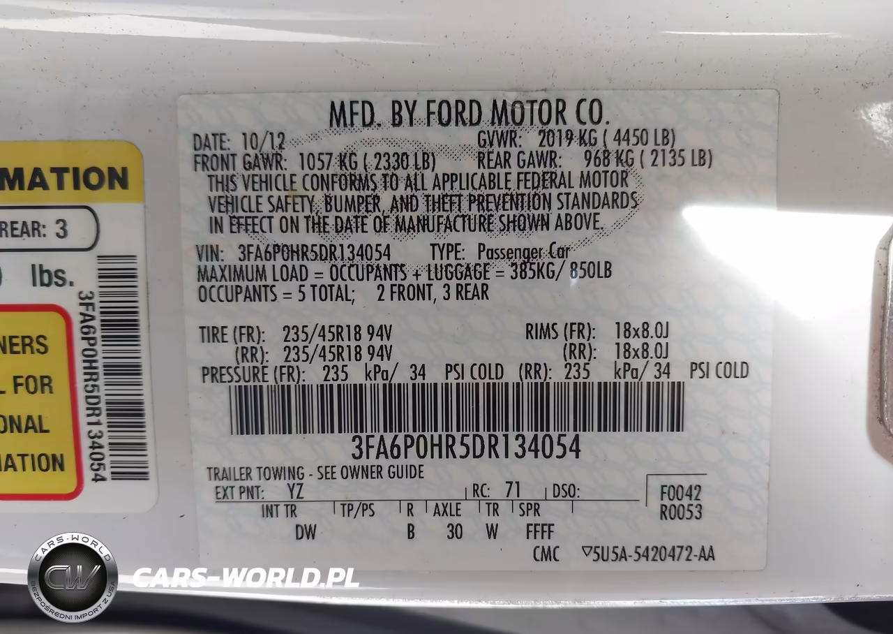 2013 Ford Fusion Se VIN:3FA6P0HR5DR134054 - 9