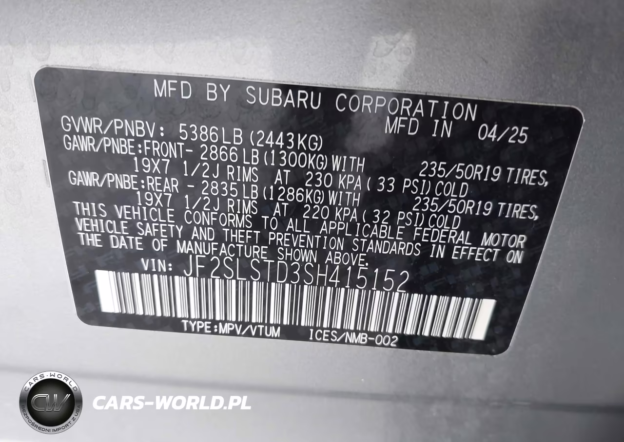 2025 Subaru Forester Touring Hybrid VIN:JF2SLSTD3SH415152 - 9