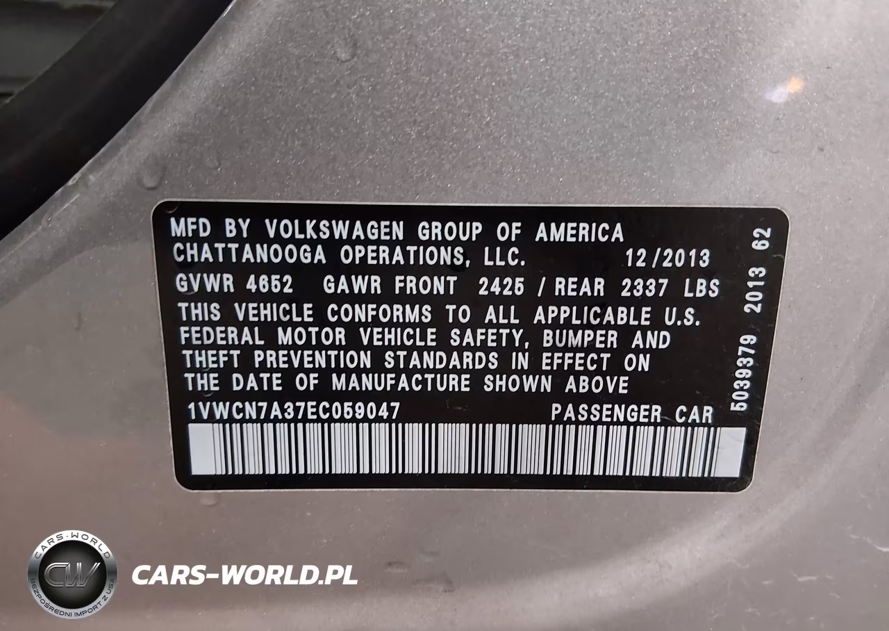2014 Volkswagen Passat 2.0L Tdi Sel Premium VIN:1VWCN7A37EC059047 - 9