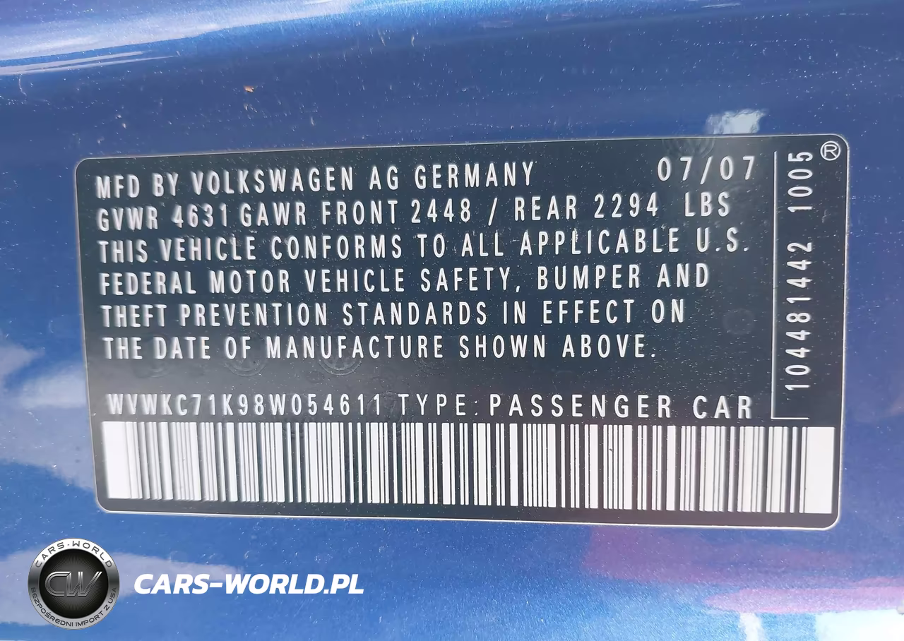 2008 Volkswagen R32 VIN:WVWKC71K98W054611 - 9