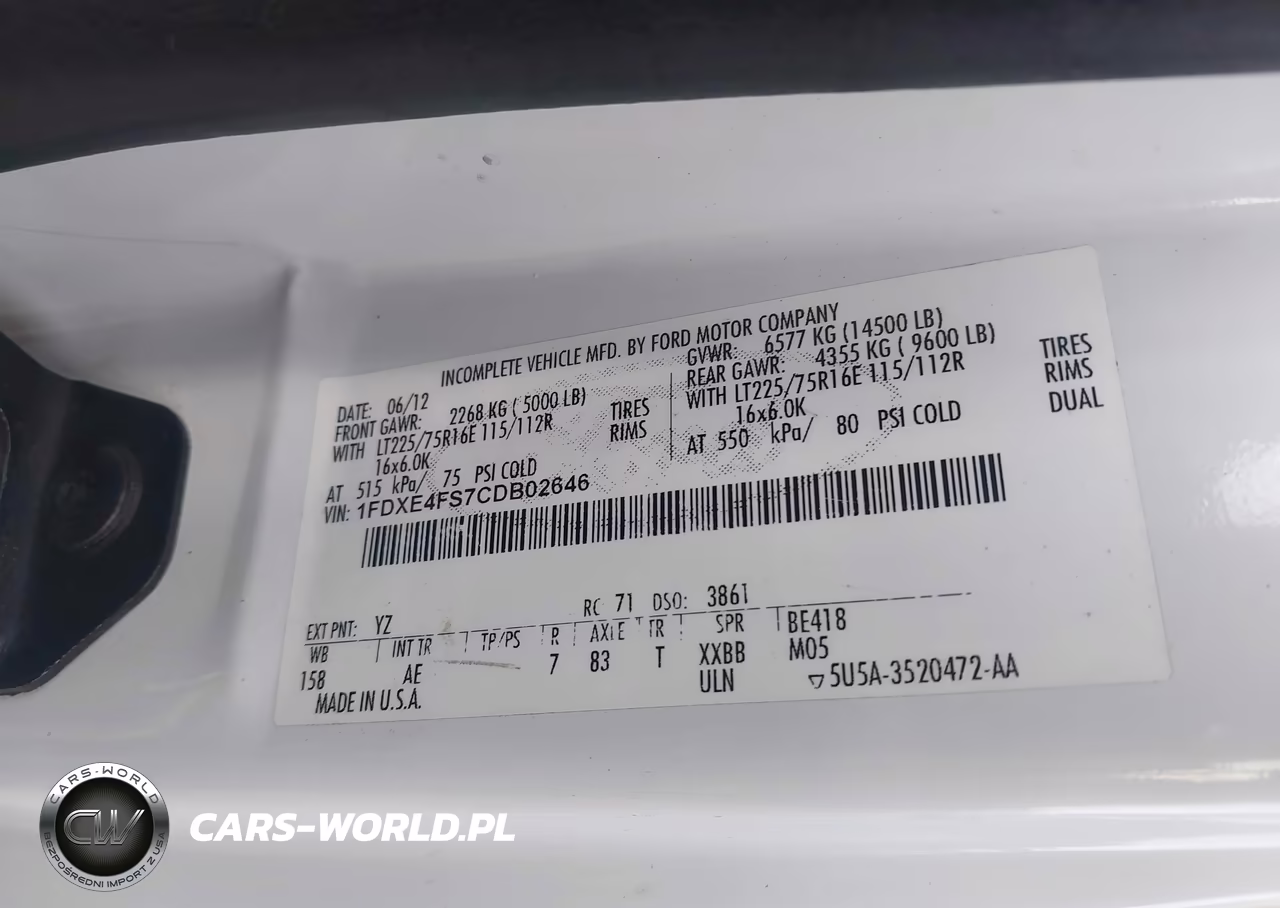 2012 Ford E-450 Cutaway VIN:1FDXE4FS7CDB02646 - 8