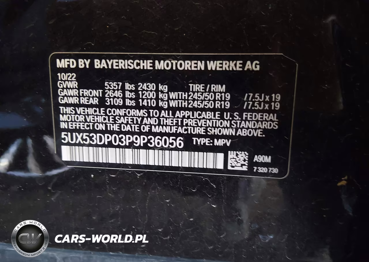 2023 BMW X3 xDrive30I VIN:5UX53DP03P9P36056 - 9