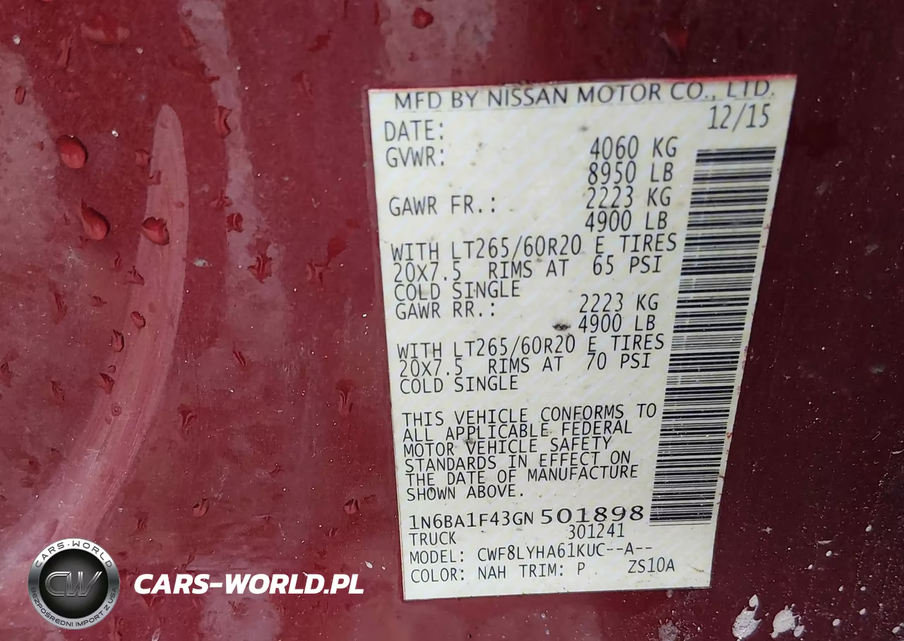 2016 Nissan Titan Xd Platinum Reserve Diesel VIN:1N6BA1F43GN501898 - 9