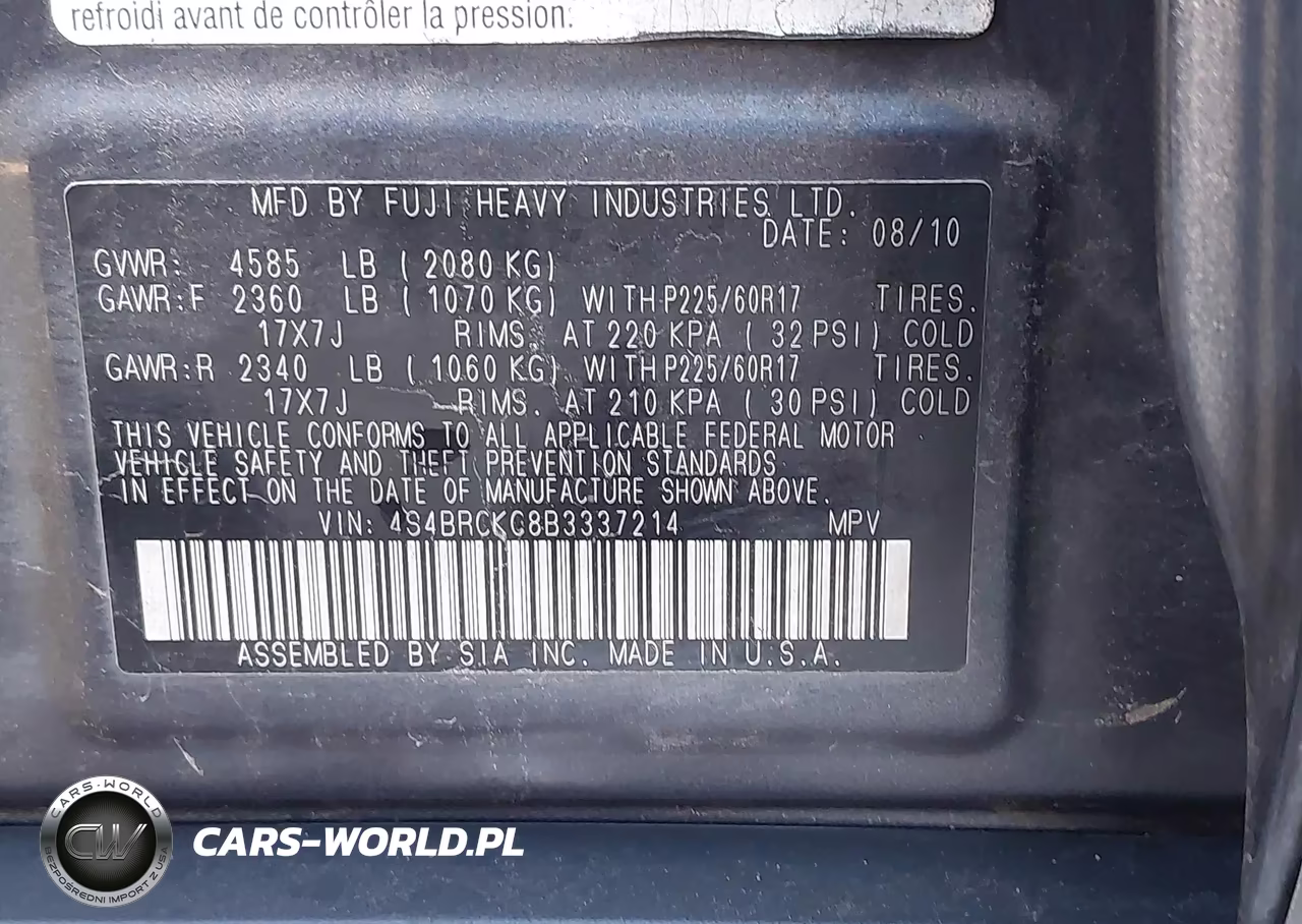 2011 Subaru Outback 2.5I Limited VIN:4S4BRCKC8B3337214 - 9
