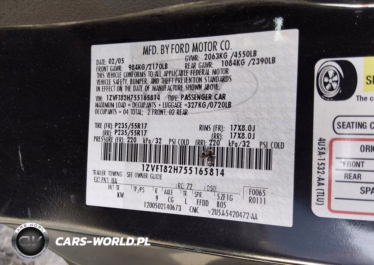 2005 Ford Mustang Gt Deluxe-Gt Premium VIN:1ZVFT82H755165814 - 9
