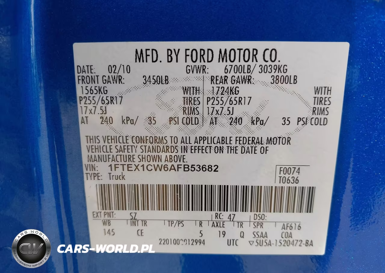 2010 Ford F-150 Xl VIN:1FTEX1CW6AFB53682 - 9