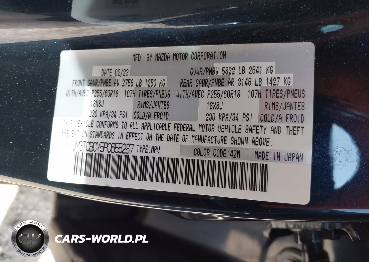 2023 Mazda Cx-9 Touring VIN:JM3TCBCY5P0655287 - 9