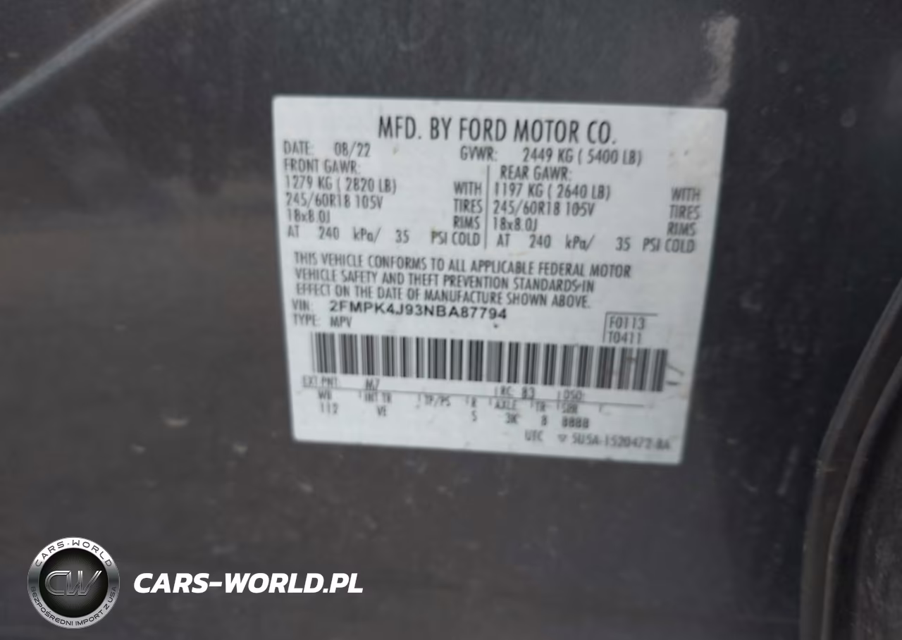 2022 Ford Edge Sel VIN:2FMPK4J93NBA87794 - 9