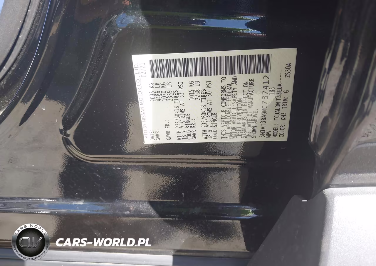 2021 Nissan Rogue Sv Fwd VIN:5N1AT3BA9MC737412 - 9