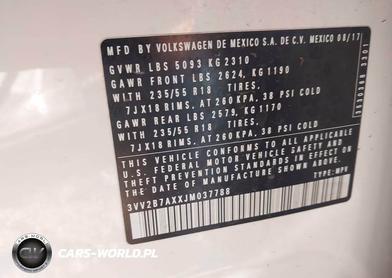2018 Volkswagen Tiguan 2.0T Se-2.0T Sel VIN:3VV2B7AXXJM037788 - 9
