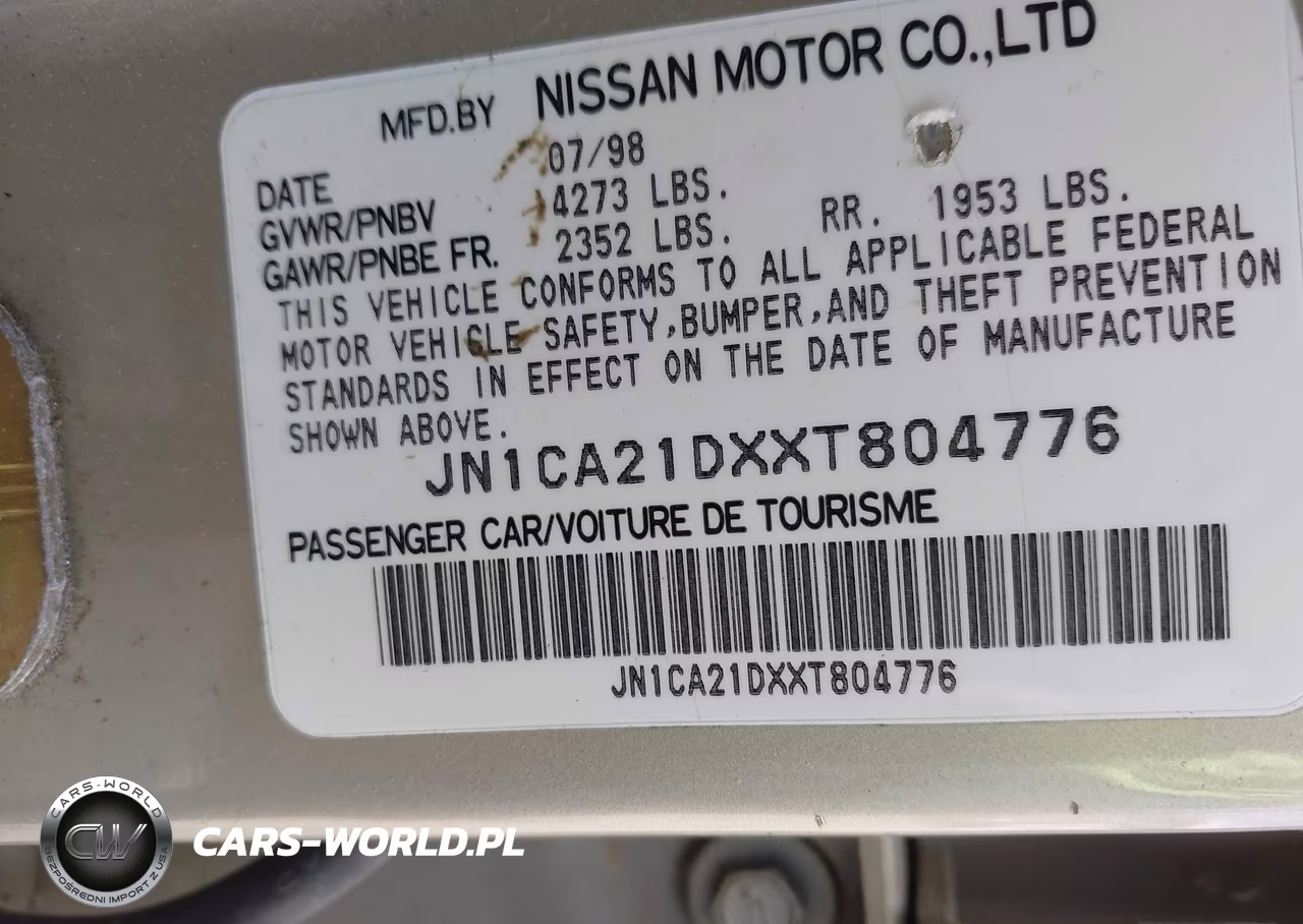 1999 Nissan Maxima Gle-Gxe-Se-Se-L VIN:JN1CA21DXXT804776 - 9