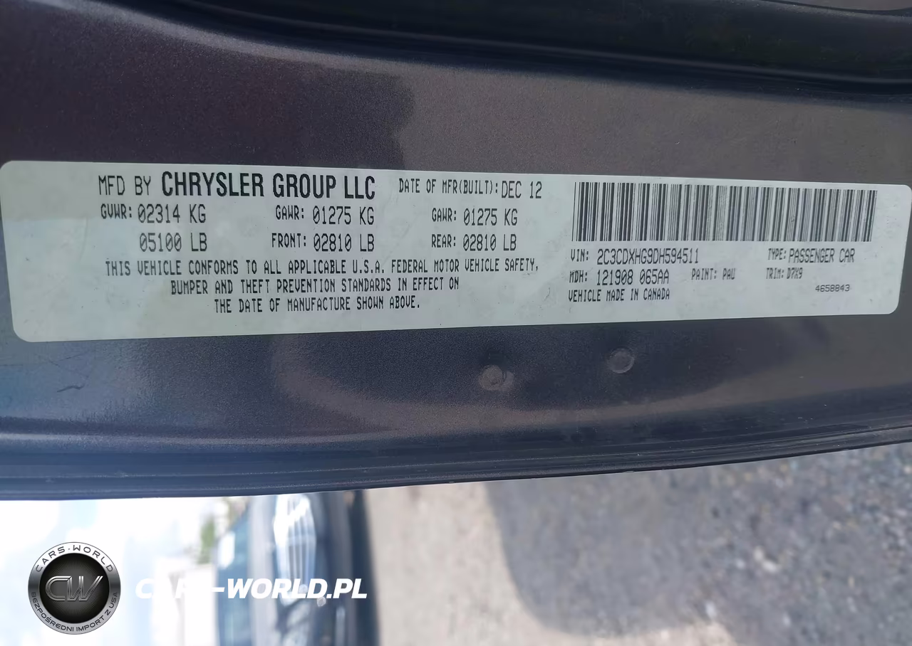 2013 Dodge Charger Sxt VIN:2C3CDXHG9DH594511 - 9