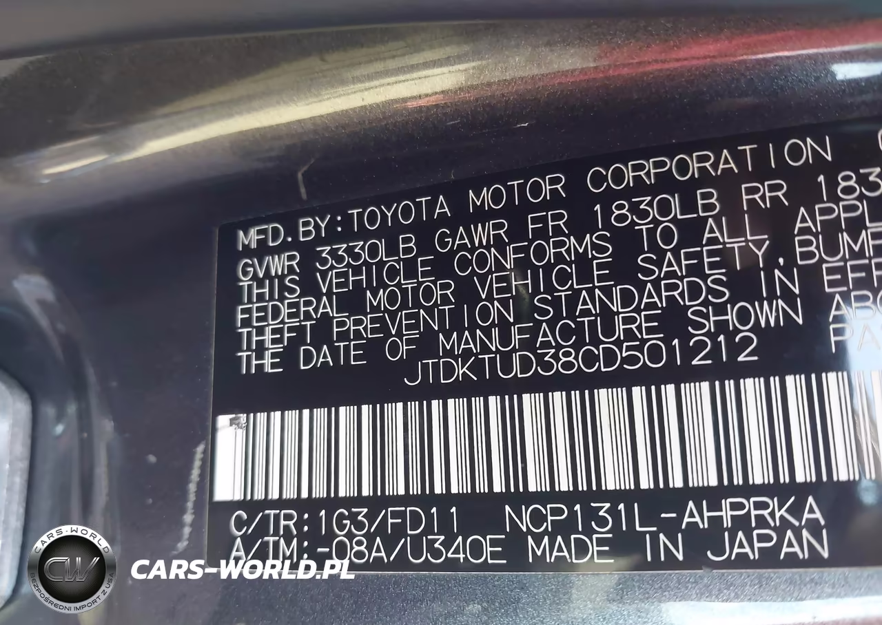 2012 Toyota Yaris Se VIN:JTDKTUD38CD501212 - 9